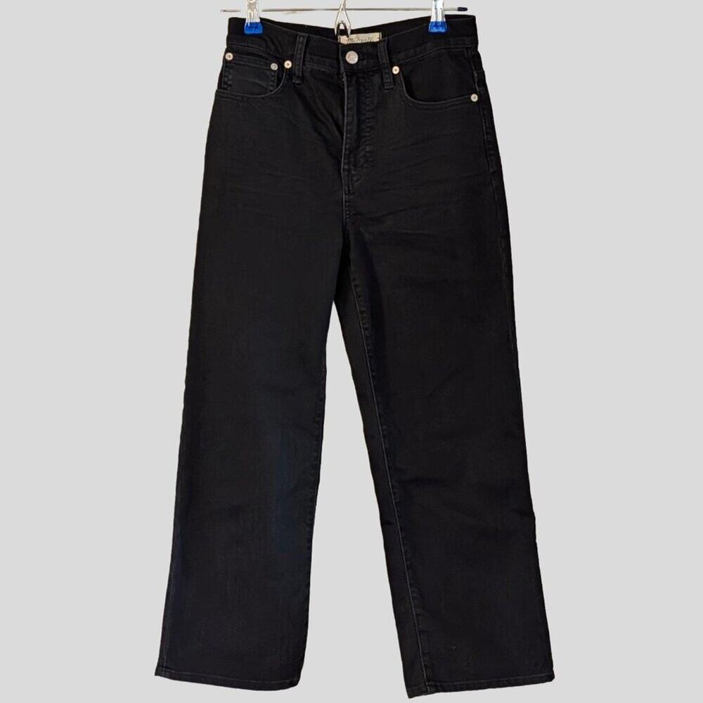 Madewell  Slim Wide Leg Crop Jeans Size 26 Black High Rise Minimalist